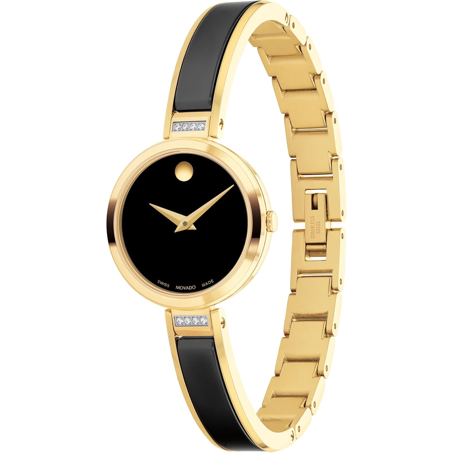 Movado Moda Women'S Watch - Swiss Quartz 2H Movement, Plated Stainless Steel, Adjustable Bangle - 3 Atm Water Resistance - Luxury Fashion Timepiece For Her - 24Mm
