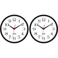 2 Pack Silent Wall Clock, 10 Inch Non Ticking Quiet Digital Sweep Decorative Battery Operated Wall Clocks For Living Room Bedroom Kitchen School Office Decor, Black