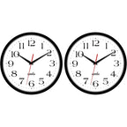 2 Pack Silent Wall Clock, 10 Inch Non Ticking Quiet Digital Sweep Decorative Battery Operated Wall Clocks For Living Room Bedroom Kitchen School Office Decor, Black