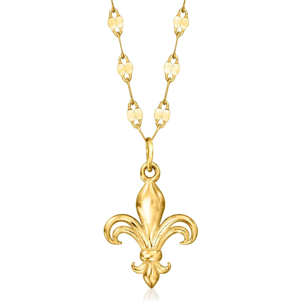 Ross-Simons Italian 14kt Yellow Gold Fleur-De-Lis Necklace