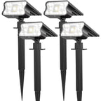Hggh Solar Lights Outdoor Waterproof Ip67, 60 Led 3 Lighting Modes Solar Spot Lights Outdoor For Yard Garden Pathway Landscape, Auto On/Off, Function 2 In 1(Cool White, 4 Pack)