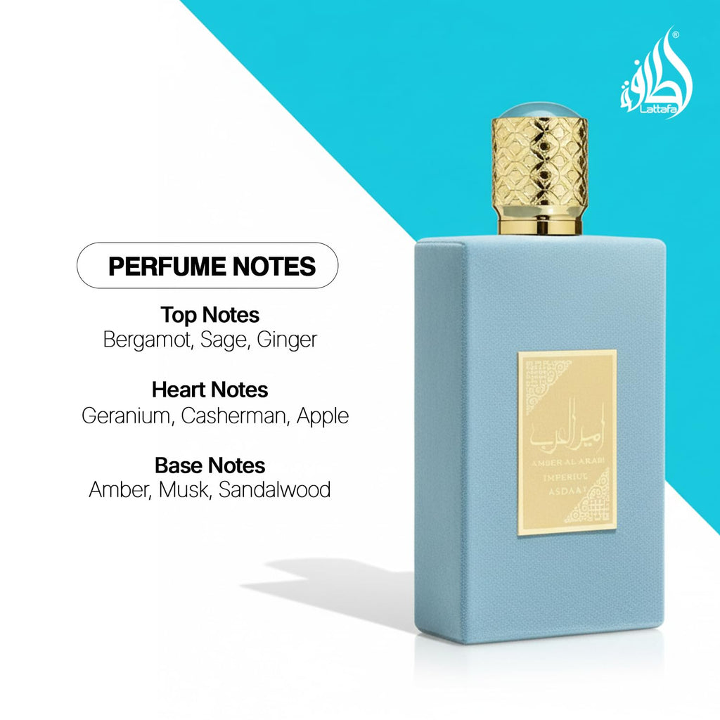 Lattafa Asdaaf Ameer Al Arab Imperium Eau de Parfum Spray for Unisex, 3.4 Ounce