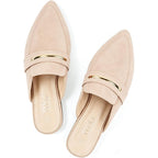 Musshoe Mules For Women - Suede Slip On Backless Loafers With Cushioned Insole And Non-Slip Sole, Pointed Toe Flats For Office Work Business Casual