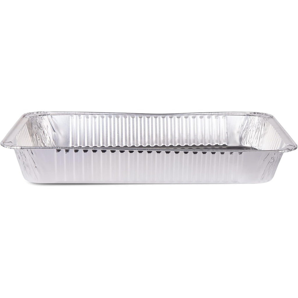 Glad Disposable Full Size Aluminum Steam Pans, Deep Heavy Duty Foil Pans For Steaming, Baking, Roasting, Catering & Oven Reheating, Fits 2 Half Pans, 20.5 X 12.5 X 2.75 Inch, 2 Count