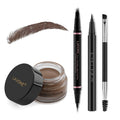 LAVONE Eyebrow Pen Makeup Kit, with Waterproof Eyebrow Pencil, Eyeliner, Pomade, and Brow Brush, Smudge-Proof and Long Lasting, Create Full and Natural Brows, Dark Brown