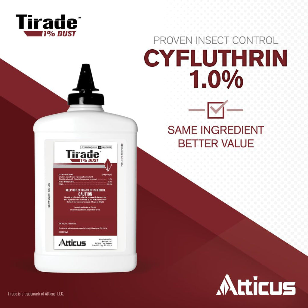 Atticus Tirade 1% Dust Insecticide (1.25Lb) - Control Wasps, Bees, And More | Ready-To-Use Cyfluthrin Dusting Powder, Indoor And Outdoor Pest Control, Hornets, Ants, Bed Bug, Yellowjacket Killer