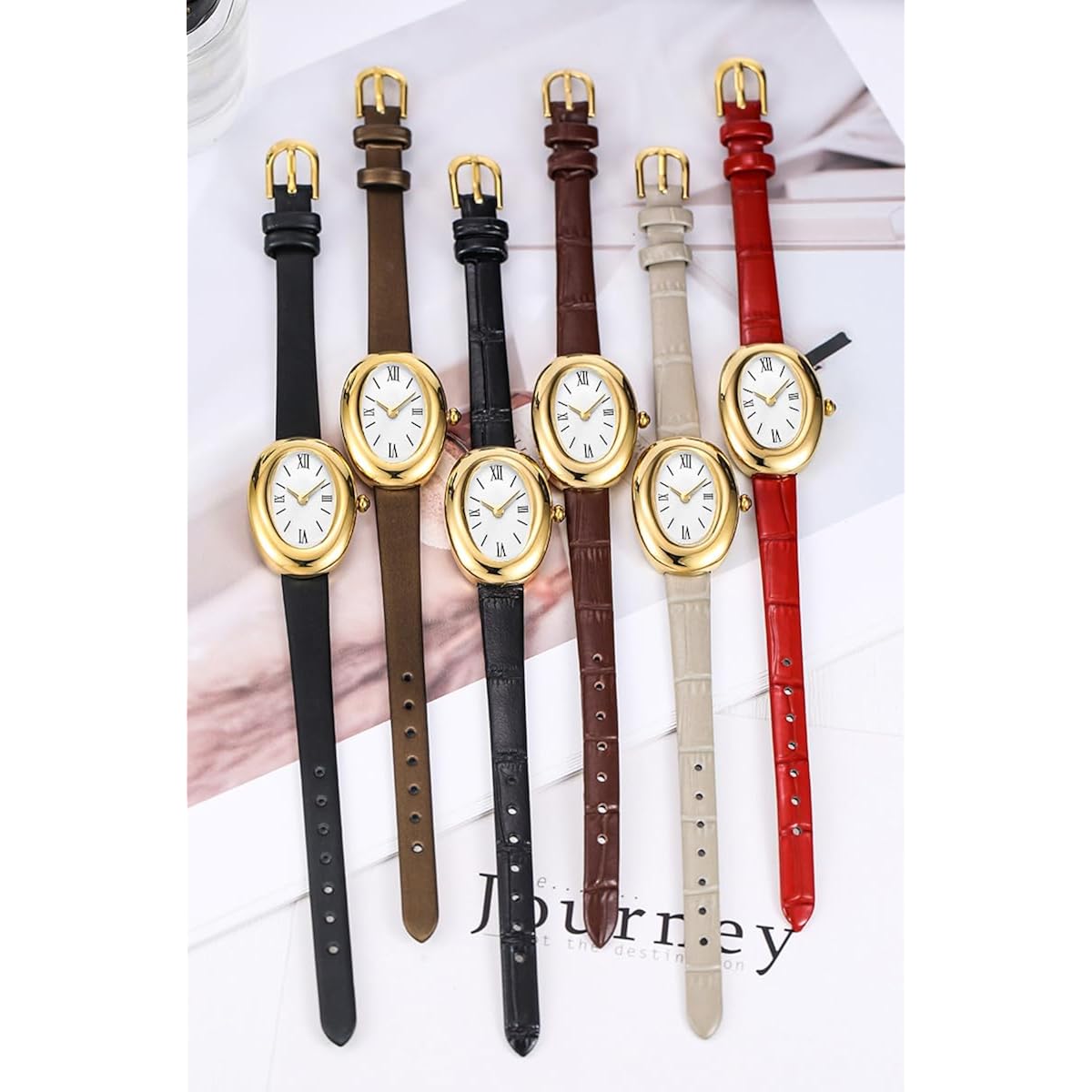 Mastop Bracelet Watch For Women - Elegant 24Mm Oval Dial Bangle Watch - Gold Jewelry Style Quartz Wristwatch - Dainty Vintage