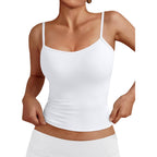 Womens Adjustable Camisole Sleeveless Square Neck Spaghetti Strap Tank Tops Basic Shirt