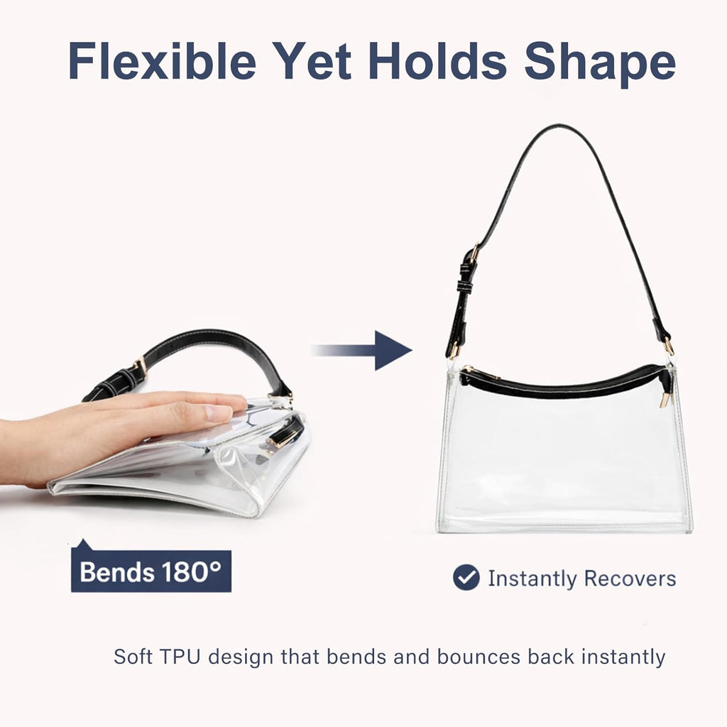 Wuflyover Clear Bag for Stadium Events - Adjustable Strap Clear Shoulder Bag for Concerts & Sports, Game Day Approved