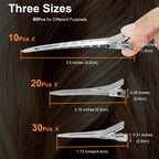 Hijeaton 60Pcs Metal Duck Billed Hair Clips For Women Styling Sectioning, Silver Hair Pins For Long Hair, Alligator Curl Loc Clips For Thick Hair Roller, Salon, Bows Diy
