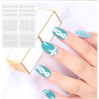 144 Pcs Reusable Nail Stencils & Vinyls Kit, Nail Art Stickers for DIY with Floral, Geometric, Lace Patterns | Hollow Out Design Decoration for Coffin, Almond Nails