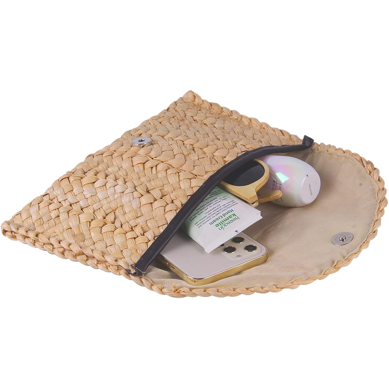 Freie Liebe Straw Clutch Purses for Women Summer Beach Bags Envelope Woven Clutch Handbags