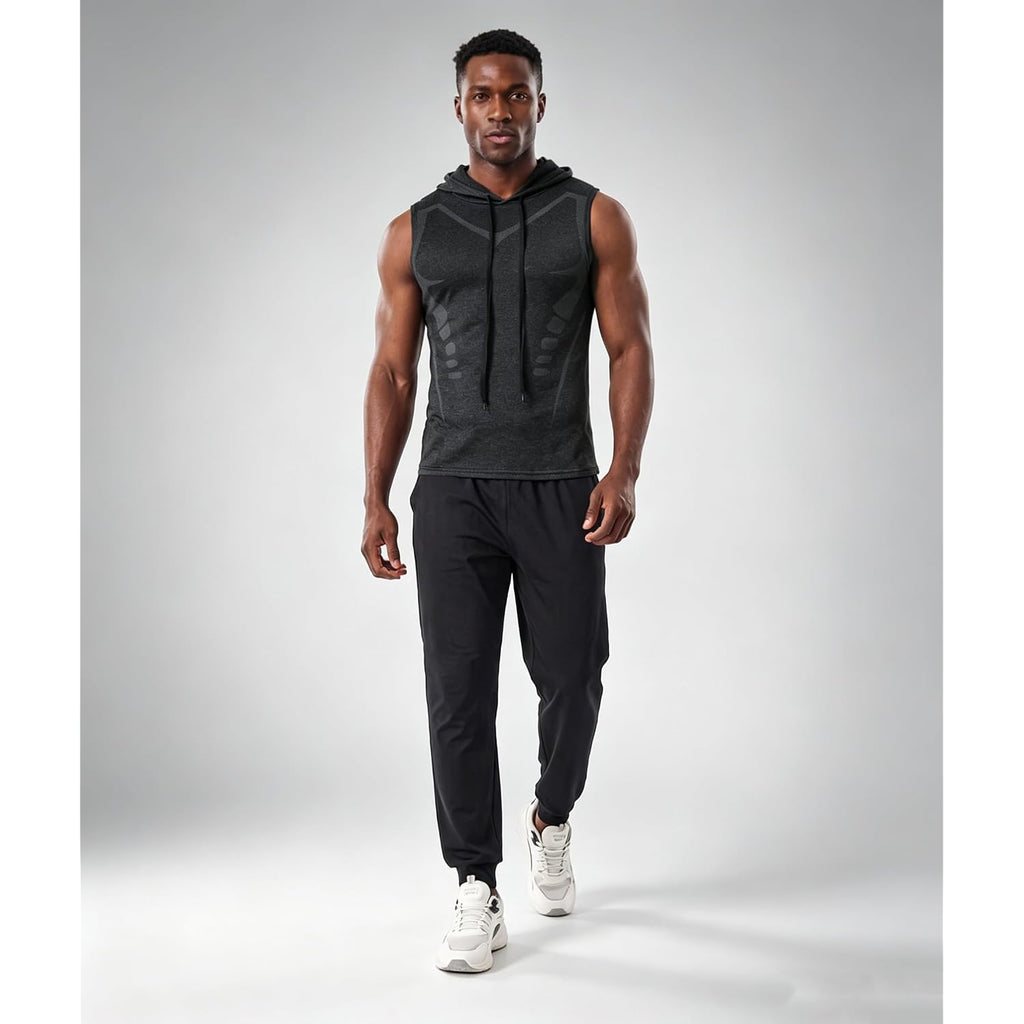 Mens Sleeveless Hooded Tank Tops Upf 50+ Uv Sun Protection Quick Dry Athletic Running Workout Gym Muscle Shirts With Hoodie