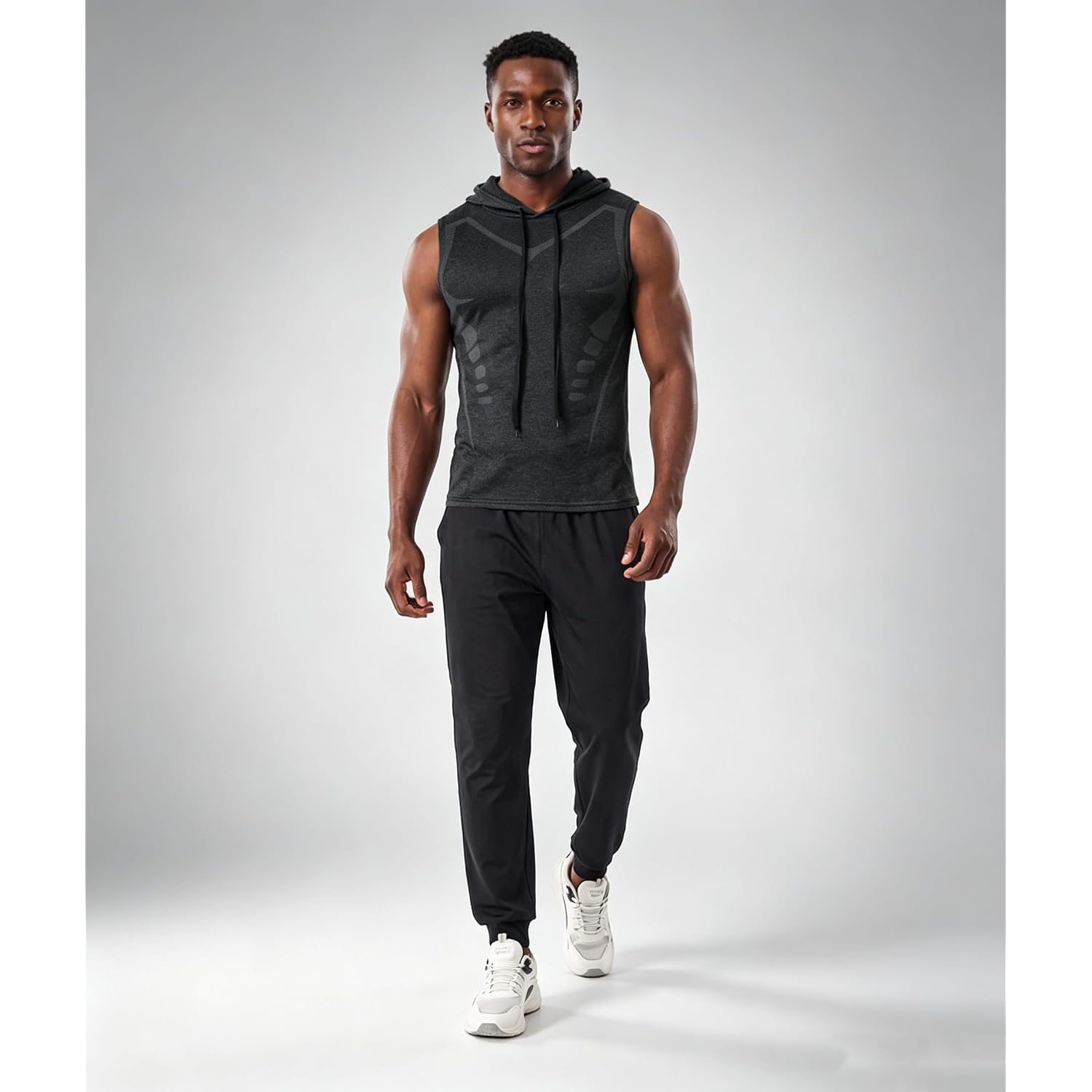 Mens Sleeveless Hooded Tank Tops Upf 50+ Uv Sun Protection Quick Dry Athletic Running Workout Gym Muscle Shirts With Hoodie