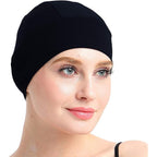FocusCare Sleep Cap for Hair Loss Home Head Cover for Chemo Women Black
