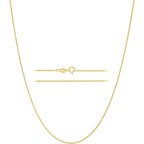 KISPER Italian 18K Gold Plated 925 Sterling Silver Diamond Cut Box Link Chain Necklace – for Women & Men with Spring Ring Clasp – Made in Italy