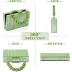 Women Acrylic Clutch Purse Formal Wedding Evening Handbag Marble Party Shoulder Crossbody Bag With Bead Chain