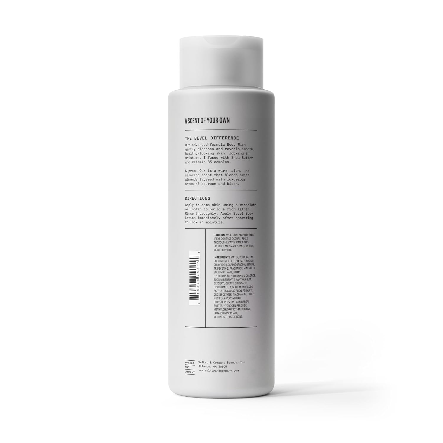 Bevel Moisturizing Body Wash For Men - Supreme Oak Scent With Shea Butter, Vitamin B, And Coconut Oil, 16 Oz (Packaging May Vary)