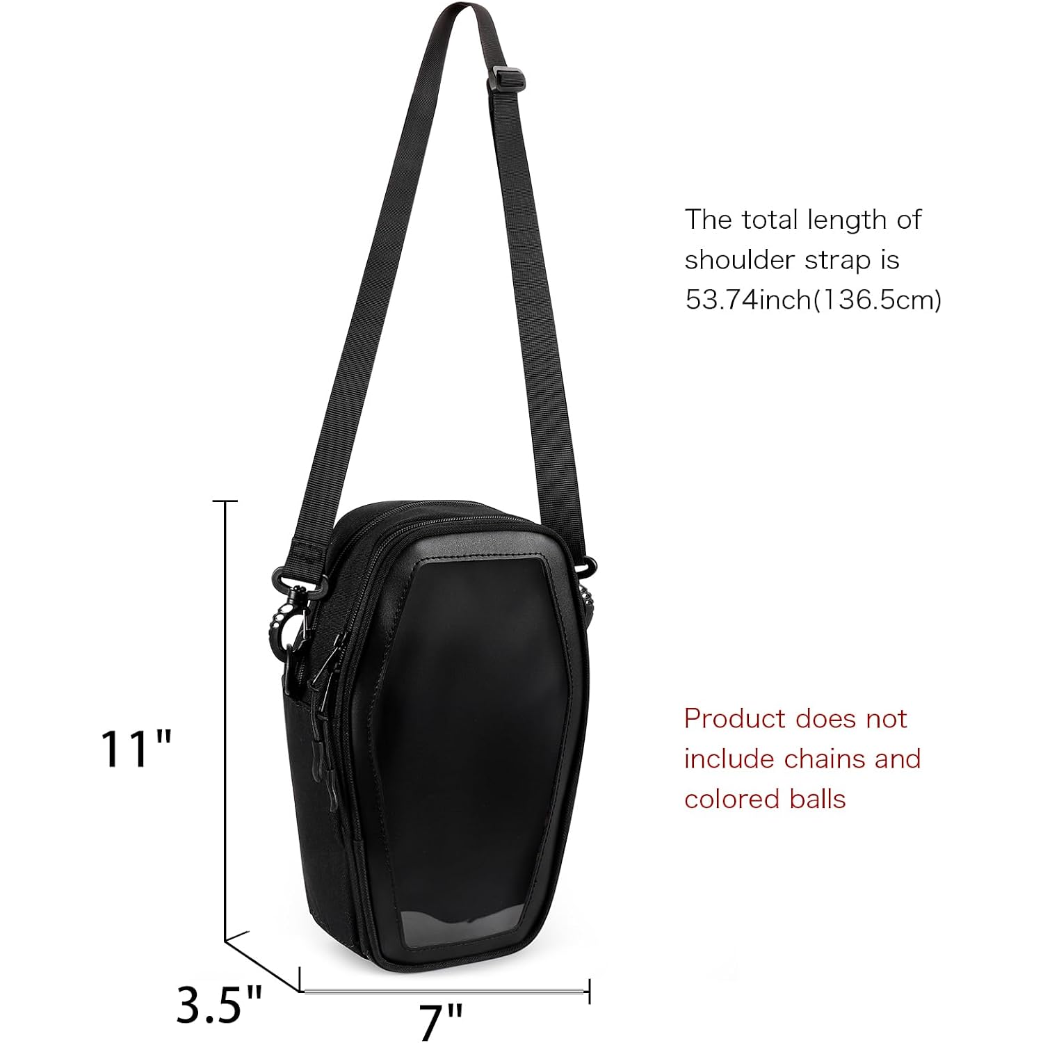 Steamedbun Ita Coffin Purse With Insert Gothic Crossbody Bag For Halloween