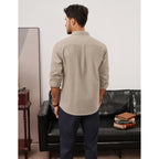 Pj Paul Jones Mens Classic Fit Linen Shirts Long Sleeve Button Down Business Casual Shirts