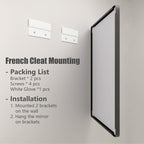 24x30 Inch Black Metal Framed Bathrrom Mirror for Wall, Matte Black Rectabgle Mirror, Rounded Corner, Anti-Rust (Horizontal/Vertical)