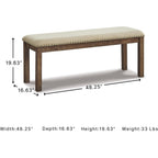 Signature Design By Ashley Moriville Casual Rustic Upholstered Dining Bench, Grey & Brown