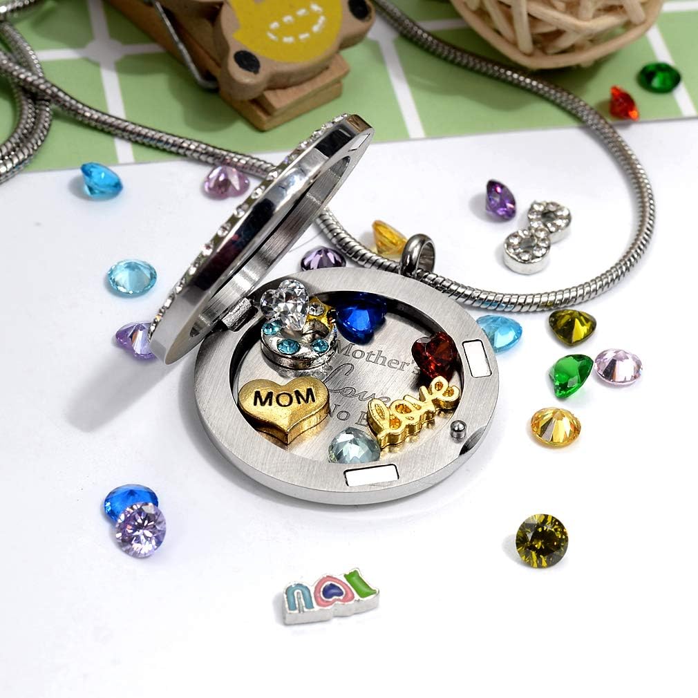 Veeshy Best Mom Mother Gift, Floating Charms Locket for Women