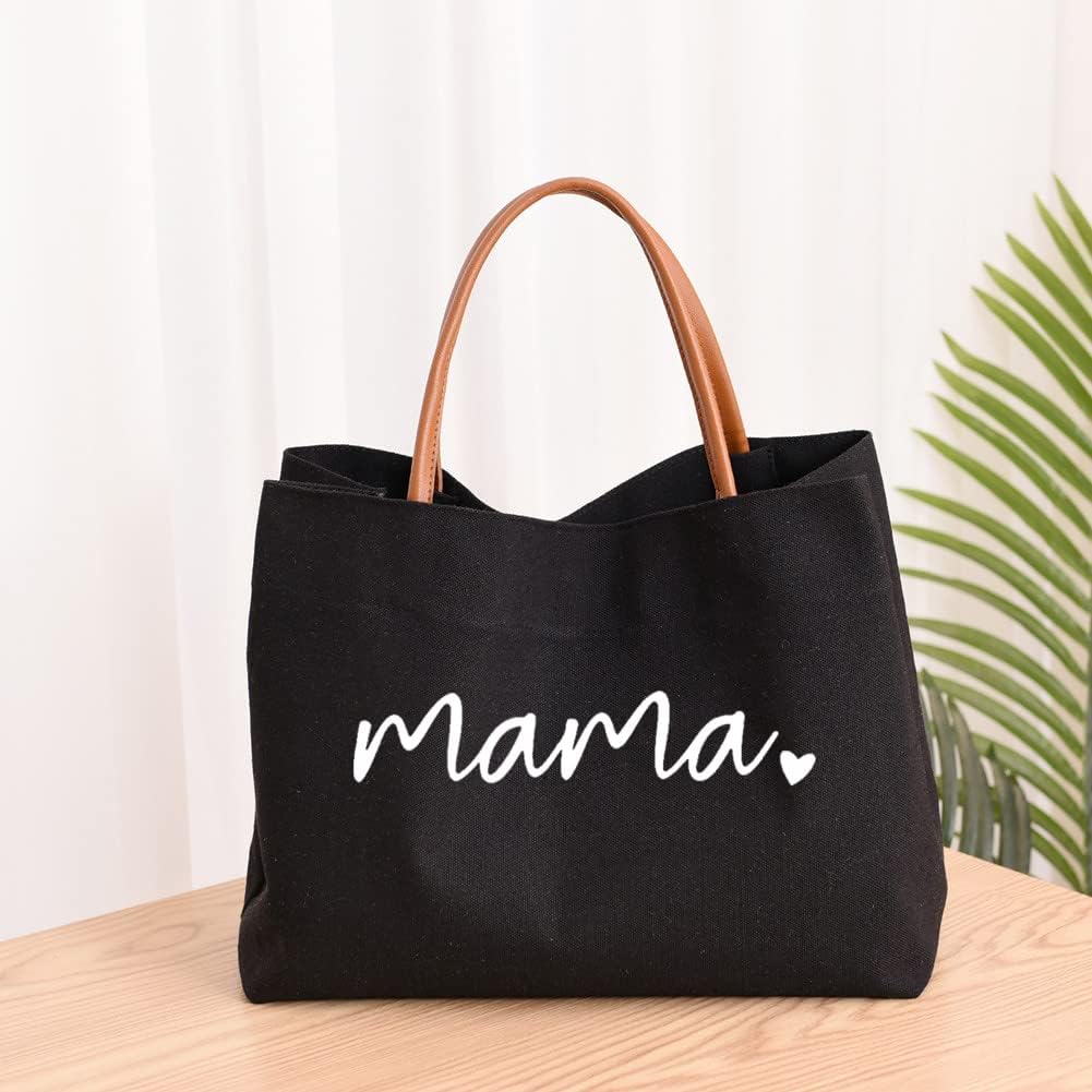 kifasyo Mom Mama Bag Mother Gifts Momlife Tote for Hospital, Shopping, Beach, Travel