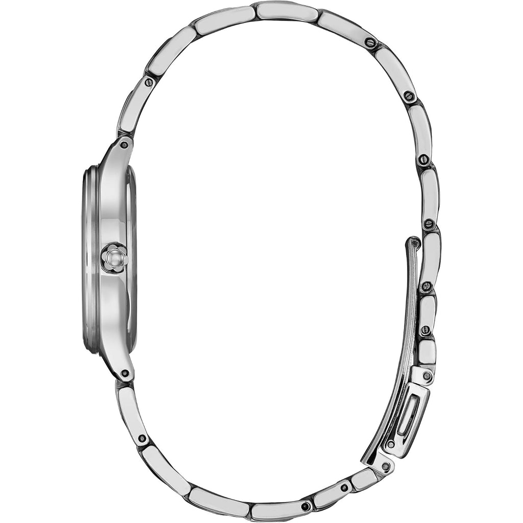 Citizen Women'S Eco-Drive Mickey Mouse & Friends, Mickey Mouse And Minnie Tango, 3 Hand Silver-Tone Stainless Steel Bracelet Watch (Fe2101-58W)