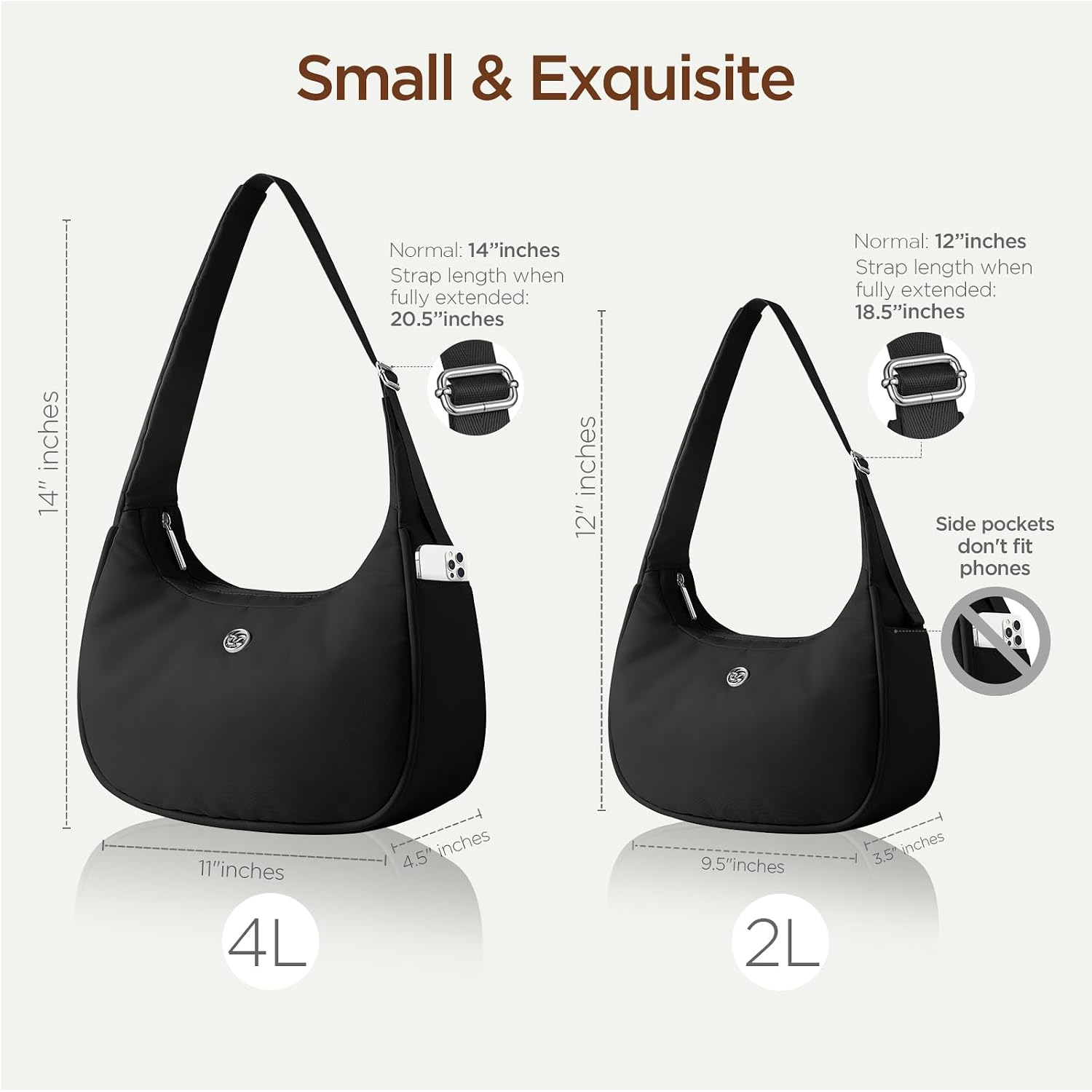 Babysun Mini Shoulder Bag Women Nylon Crescent Bag Underarm Shoulder Purse Women'S Shoulder Handbags Small Tote Bag