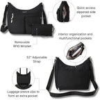 Baggallini womens Everywhere Bagg Crossbody Women 11x9 Lightweight Nylon Hobo Water-resistant Travel Bag W/Rfid