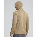 Men'S Sun Protection Shirts Upf 50+ Long Sleeve Hoodie With 2 Pockets Uv Spf Fishing Hiking Rash Guard Shirts