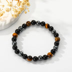 Gnamy Healing Crystal Bracelet for Women, Natural Stone Beaded Healing Crystal Bracelet Triple Protection Stress Relief Beads Jewelry Birthday Gifts Jewelry for Her