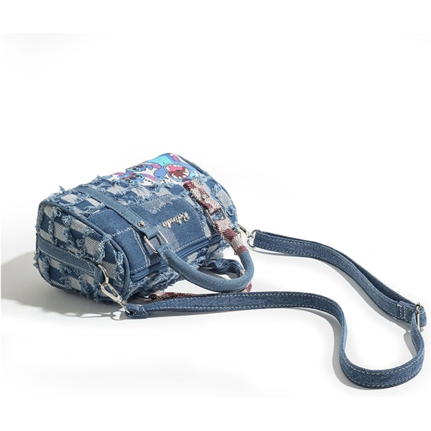 Cute Womens Purses and Handbags, Blue Denim Shoulder Bag Cartoon Crossbody Bags With Detachable Strap