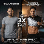 Kewlioo Sauna Shirt For Men Hoodie - Heat Trapping Sauna Suit Sweat Vest Hoodies, Sweat Suit Top For Fitness, Workouts