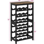 24 Bottles Wine Rack Freestanding Floor, Brown Table Top, Kitchen Cellar | Flexible 2-In-1 Design: Split Into Two 12-Bottle Countertop Wine Racks
