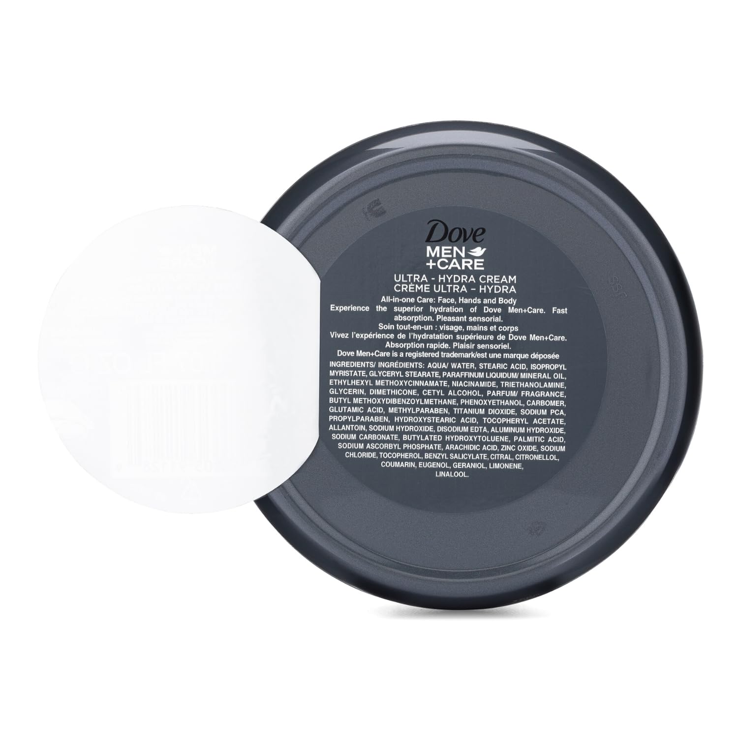 Dove Men+Care Ultra Hydra Cream, Face, Hands And Body Care, All Skin Types, 3-Pack Of 5.07 Oz Each, Jar