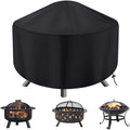 Round Fire Pit Cover For 22-34 Inch Firepit, Heavy Duty Outdoor Patio Fireplace Covers - Waterproof Dustproof Anti Uv And Tear Resistant