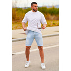 Gingtto Men'S Denim Shorts Skinny Stretch Short Jeans