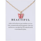Rrdaily 9 Pcs Dainty Colorful Butterfly Pendant Necklace Set for Women,Bohemian Acrylic Butterfly Chain Necklace Cute Jewelry Gift