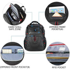 Kroser Tsa Friendly Travel Laptop Backpack 17.3 Inch Xl Computer Backpack Water-Repellent College Daypack Business Backpack With Rfid Pockets & Usb Port For Men/Women-Black
