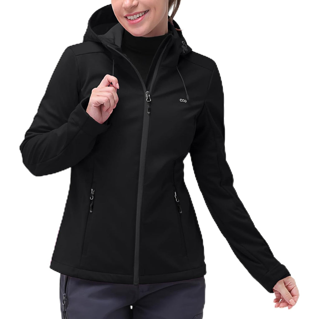 33,000Ft Women'S Softshell Jacket With Hood Waterproof Lightweight Windbreaker Windproof Rain Shell Jacket For Outdoor Hiking