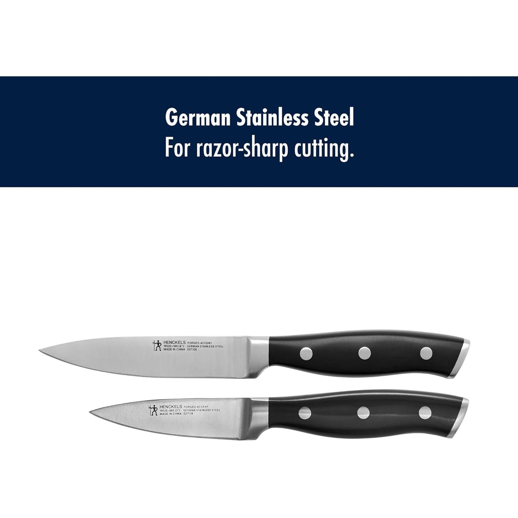 HENCKELS Forged Accent Razor-Sharp 2-pc Paring Knife Set, German Engineered Informed by 100+ Years of Mastery,Black