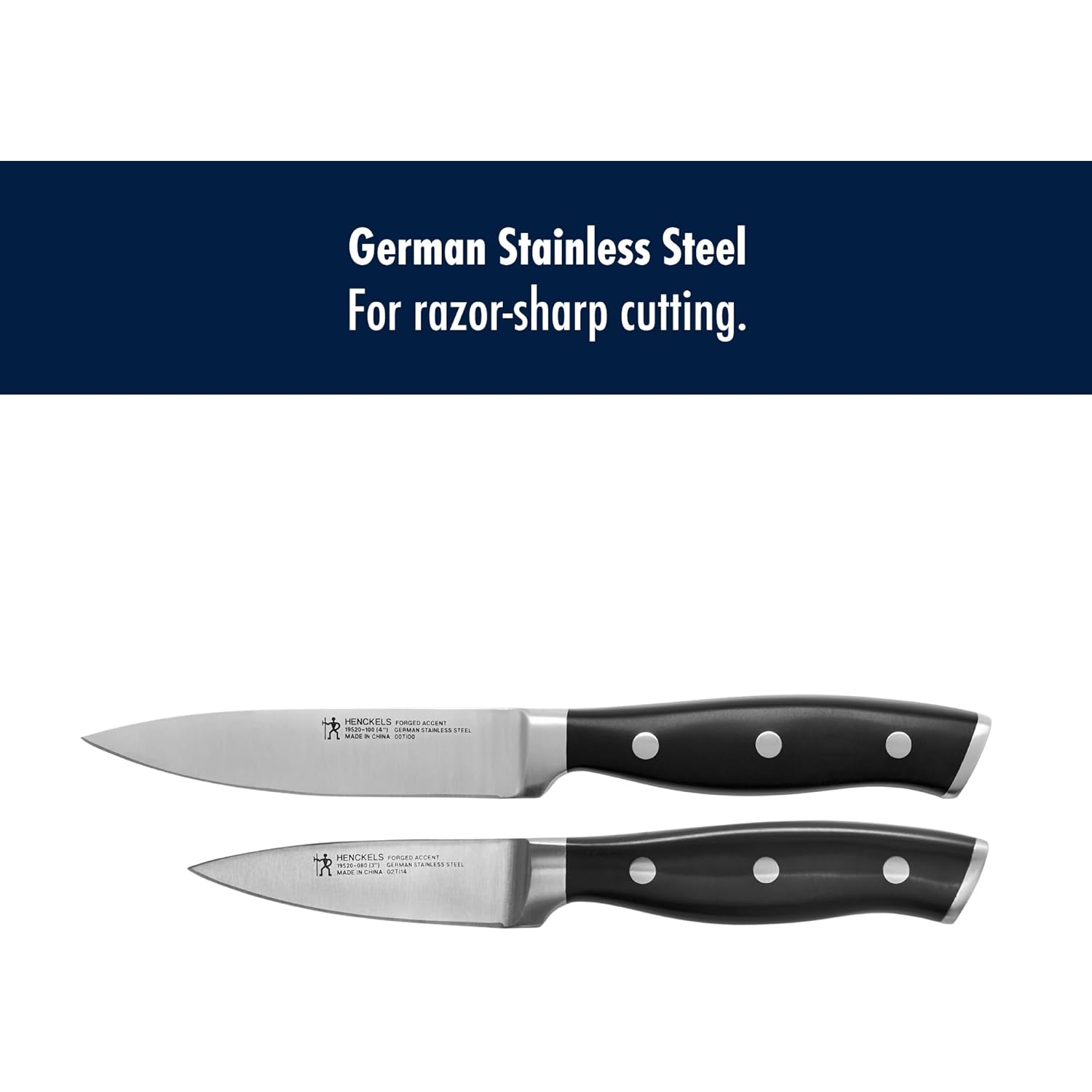 HENCKELS Forged Accent Razor-Sharp 2-pc Paring Knife Set, German Engineered Informed by 100+ Years of Mastery,Black