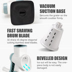 Rotary Ice Shaver Manual White - Stainless Steel Blade, Quick Labor-Saving Handle, Safe Stable Suction Base, Home Using Snow Cone Machine For All Ice Cubes