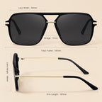 Fanshen Trendy Sunglasses Womens Men, Square Aviator Polarized Sun Glasses UV Protection for Driving, Travel & Everyday Wear A01 Black