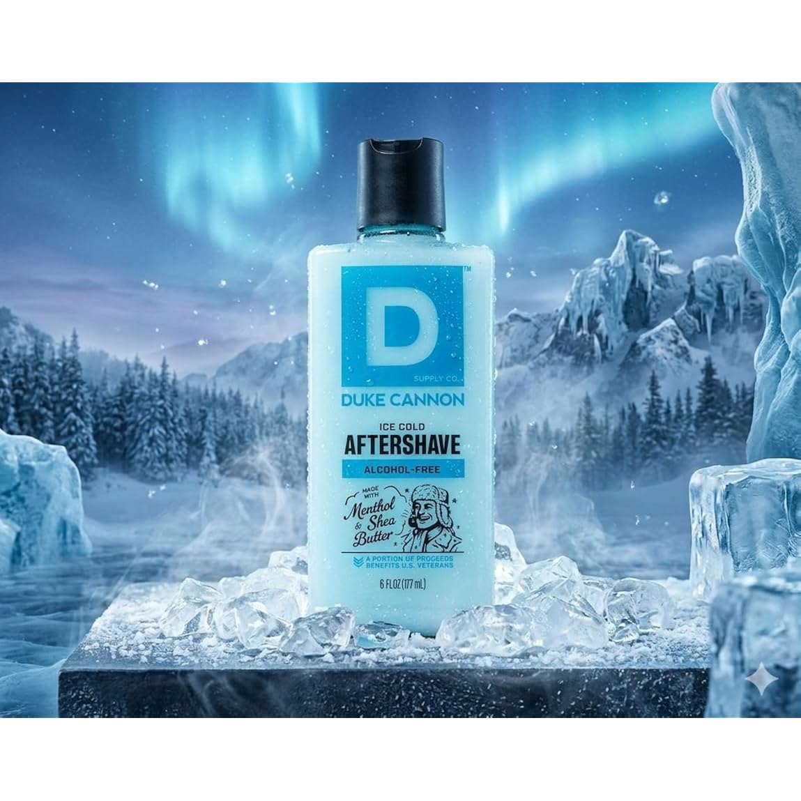 Duke Cannon Ice Cold Cooling After Shave Balm for Men - 6 fl oz - Alcohol-Free Post-Shave Balm for Men - Made with Menthol & Shea Butter