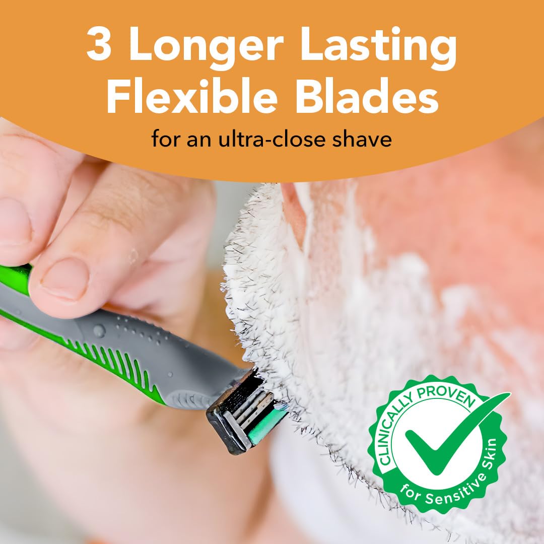 BIC Flex 3 Men's Disposable 3-Blade Razors, Smooth Shave Razors With Pivoting Head and Aloe Strip, 8-Pack
