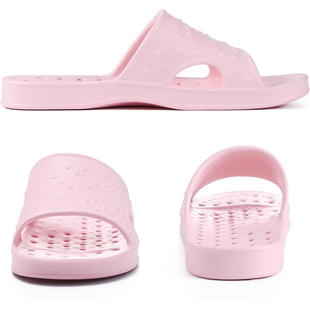 Shevalues Shower Shoes For Women Men With Arch Support Quick Drying Pool Slides Lightweight Beach Sandals With Drain Holes