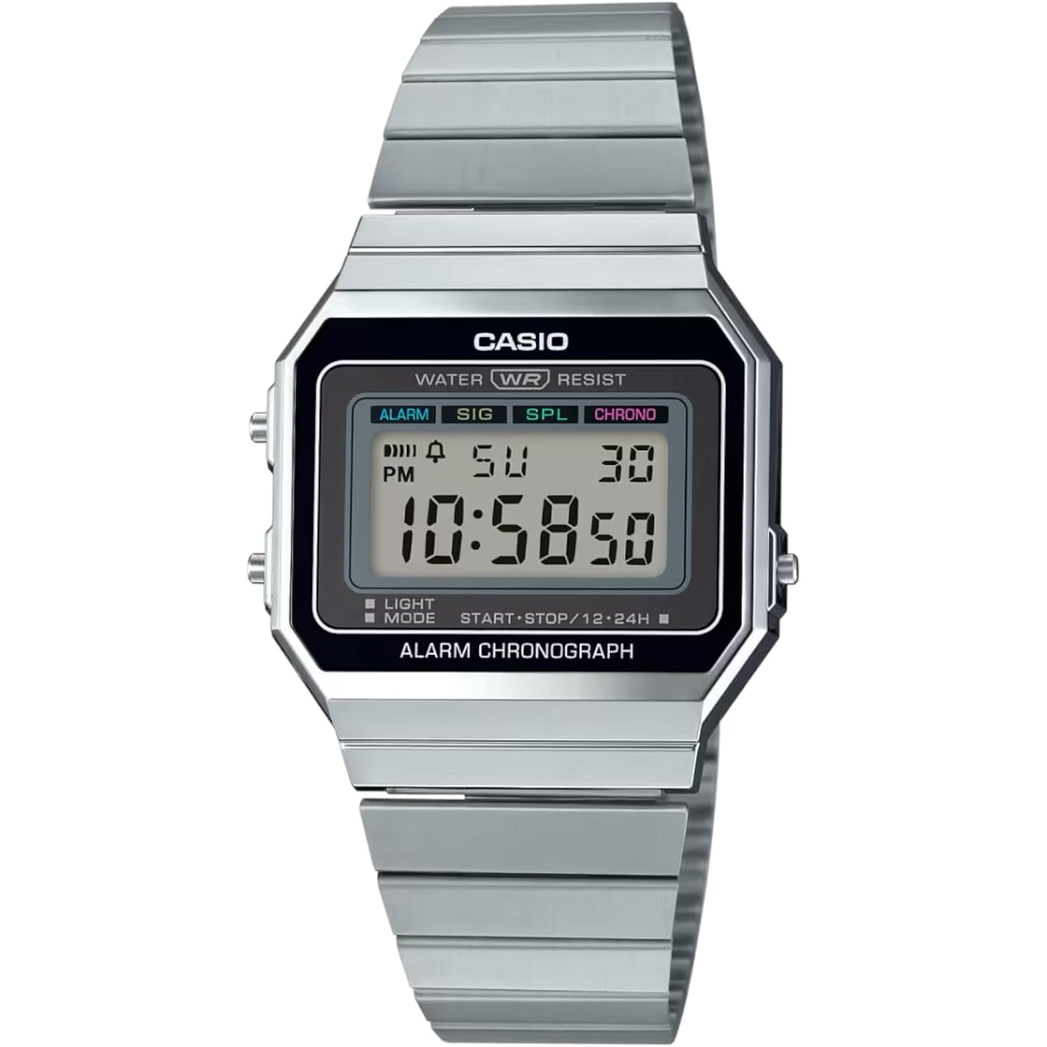 Casio A700W-1A Digital Unisex Watch Retro Stainless Steel Led A700